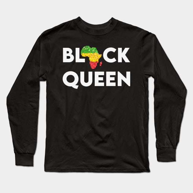 Black Queen, Black Women Long Sleeve T-Shirt by UrbanLifeApparel